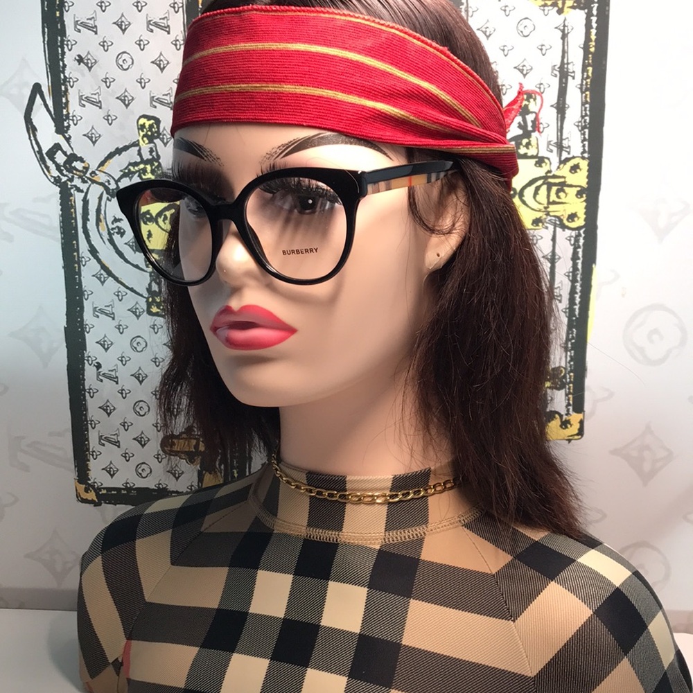 New Authentic Burberry Black and Gold Women's Glasses BE2356 3942
